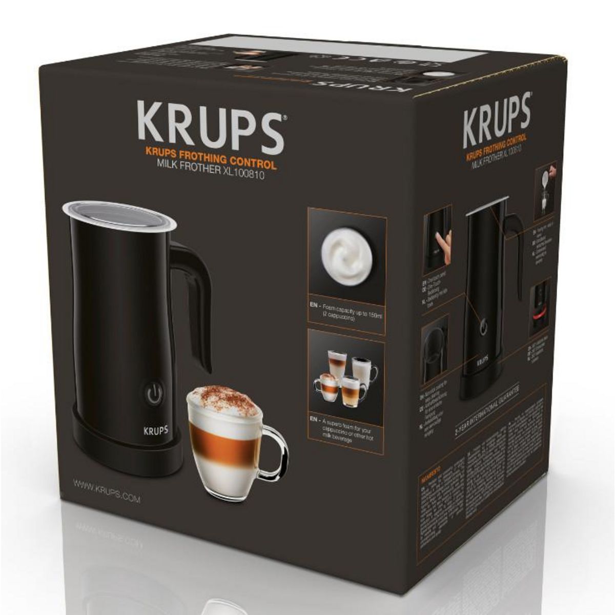 KRUPS Emulsionneur de lait 500w 0.3l noir - xl100810