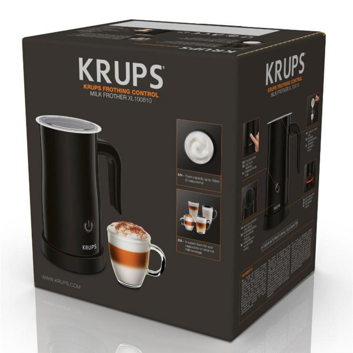 KRUPS Emulsionneur de lait 500w 0.3l noir - xl100810