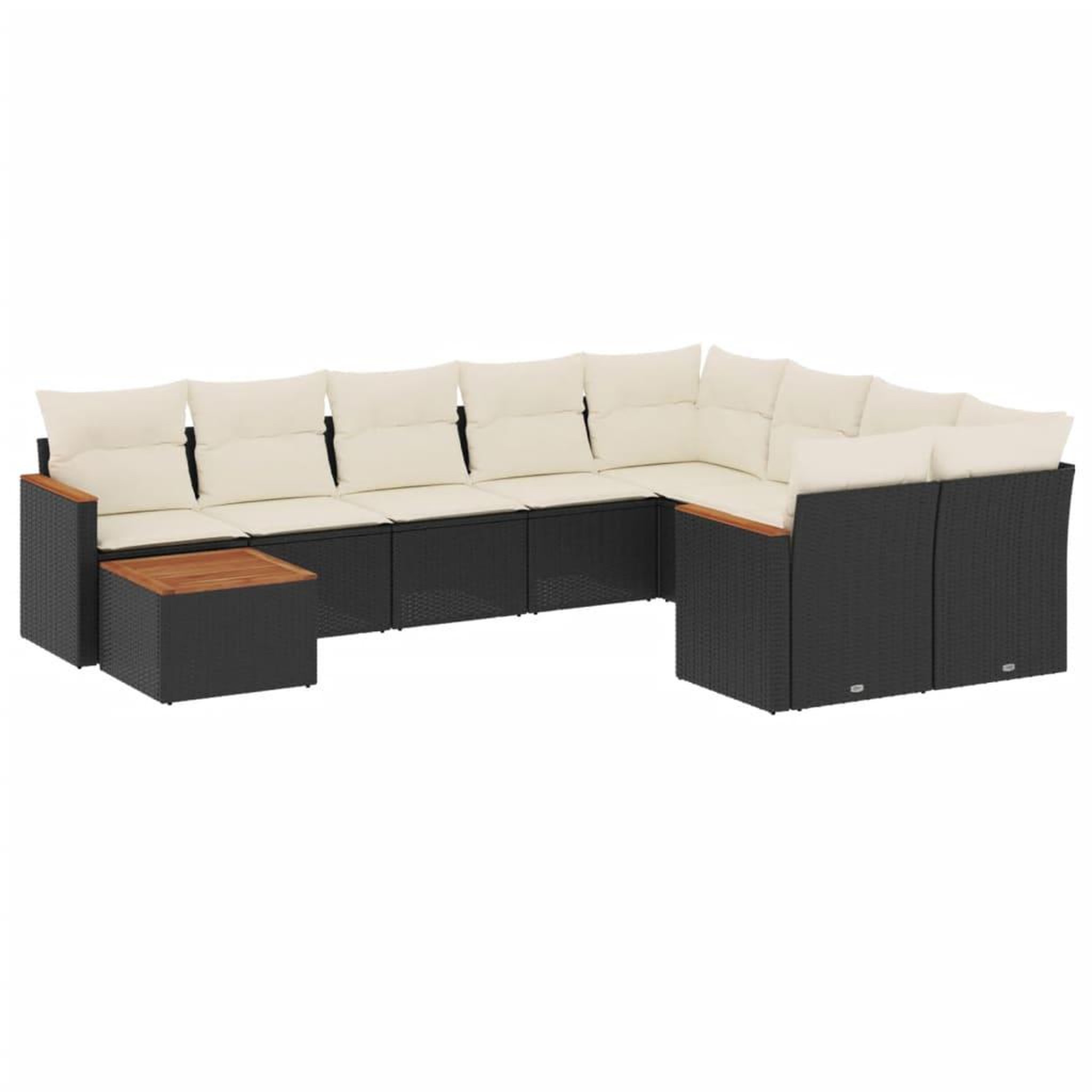 Voir la diapositive 2 : VIDAXL Salon de jardin 10 pcs avec coussins noir resine tressee