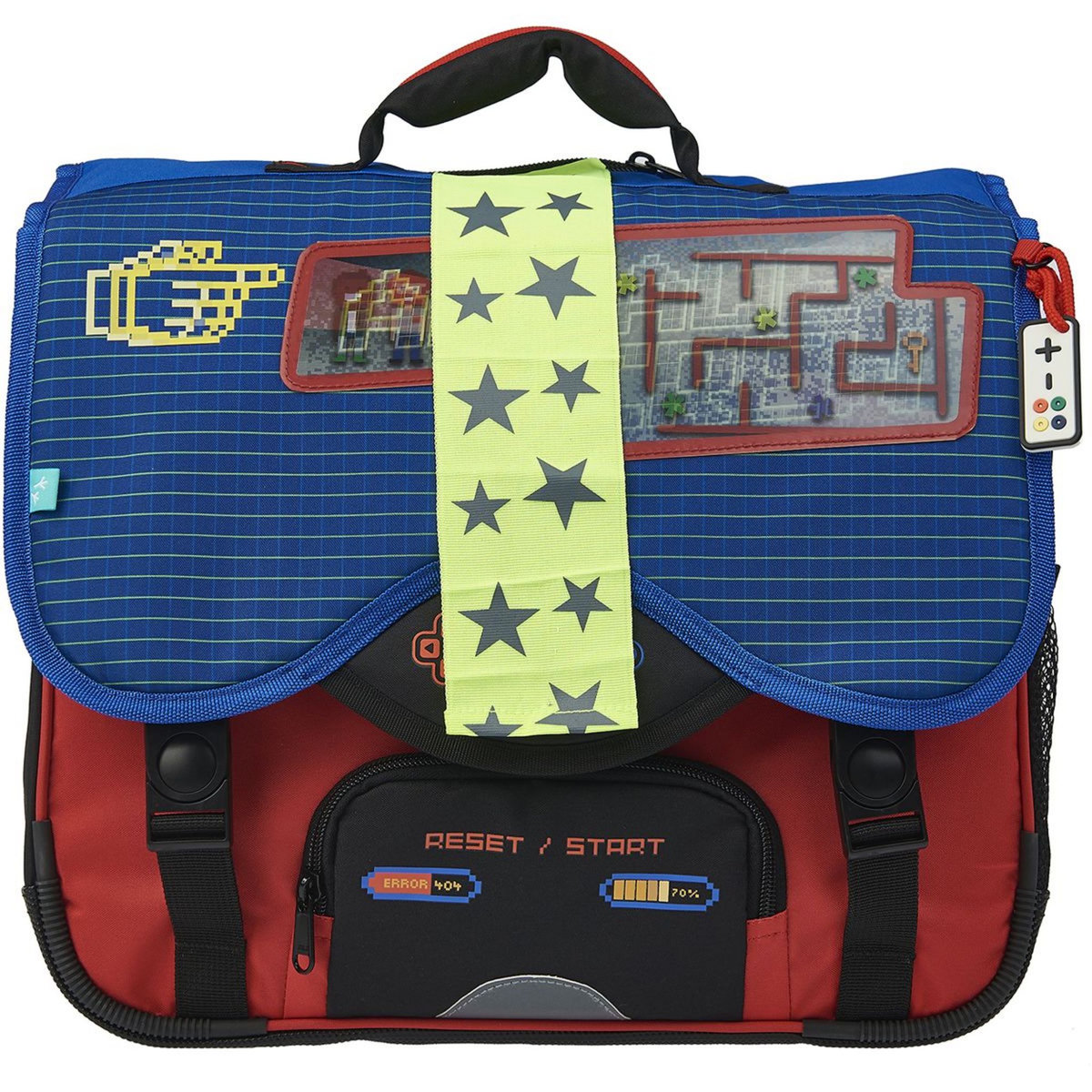 AUCHAN Cartable 38 cm CP/CE1/CE2 bleu et rouge ACTIVE GAMER