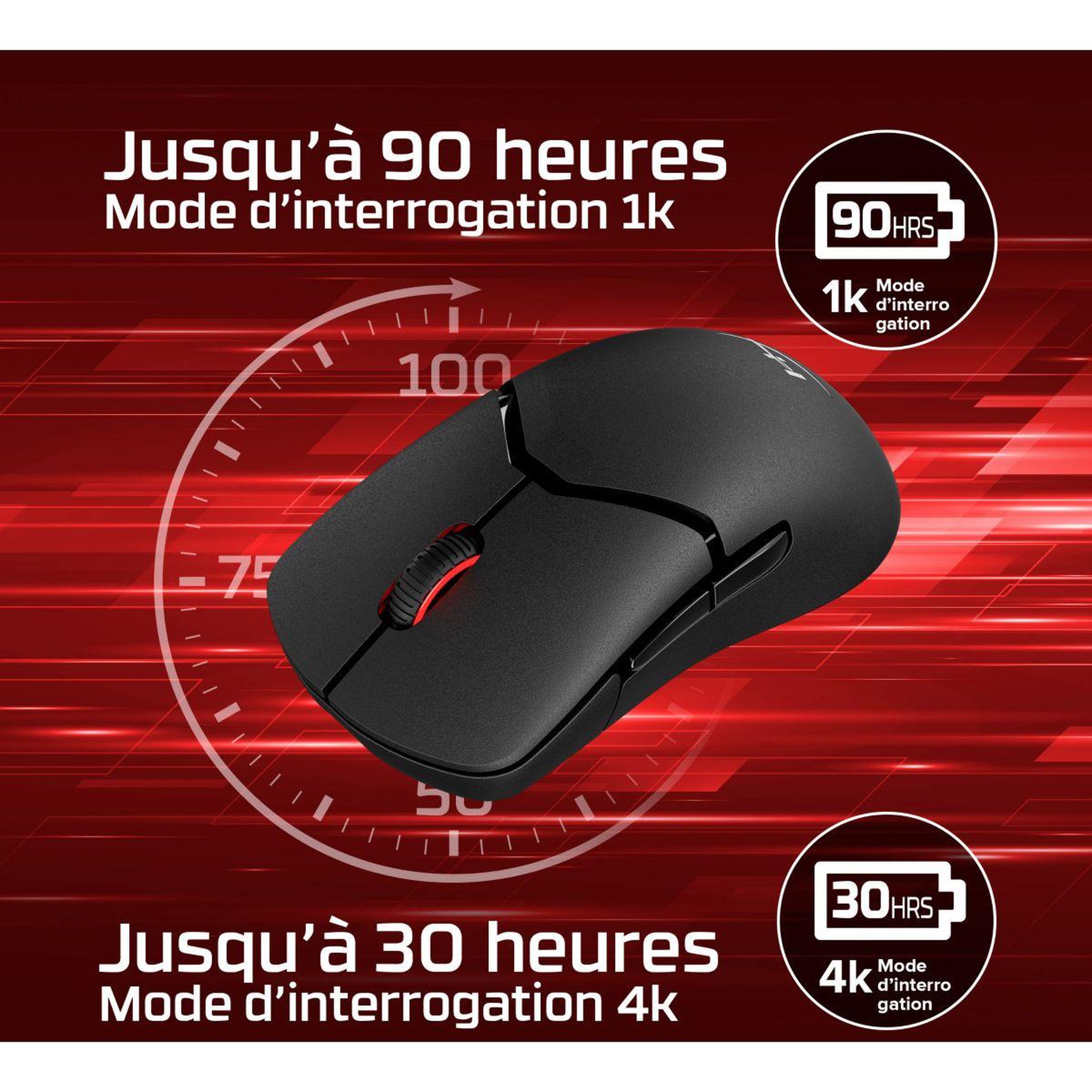 Voir la diapositive 2 : HyperX Souris gamer sans fil pulsefire saga pro