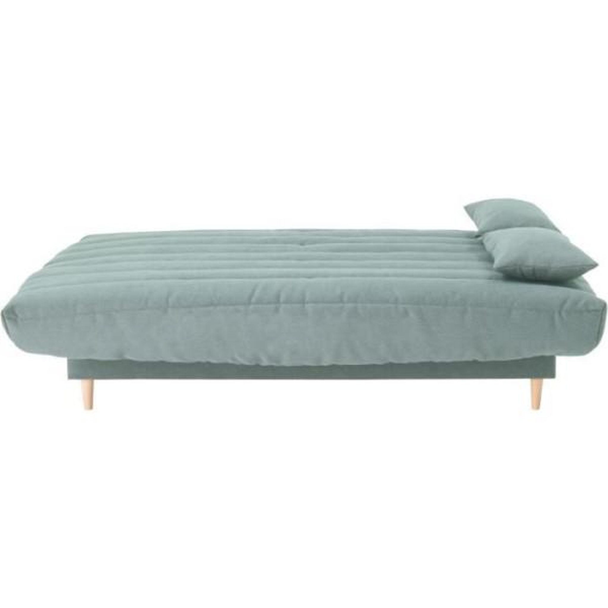 Voir la diapositive 4 : MARKET24 Clic clac 3 places - vert amande - Couchage 125x190 cm - Avec coussins
