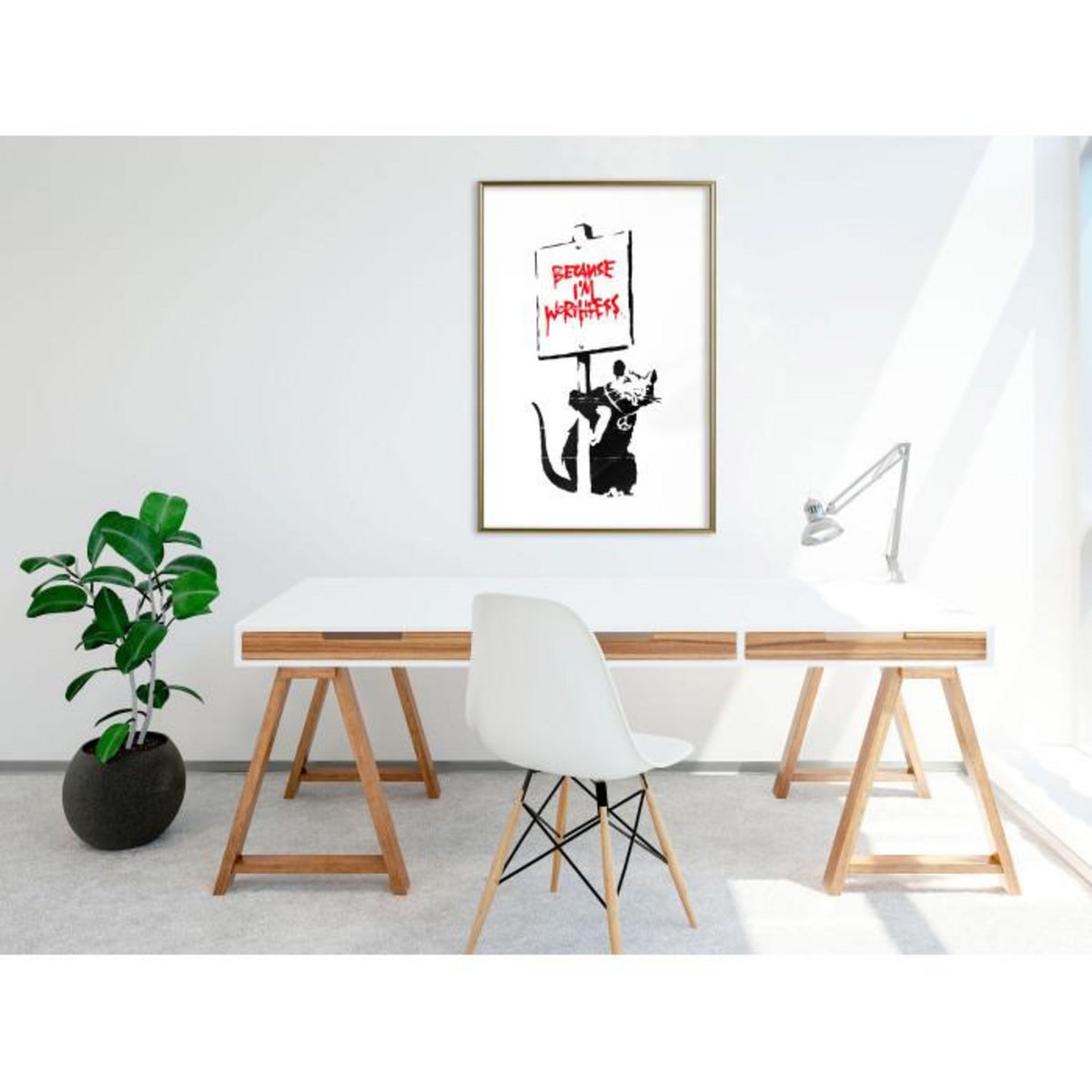 Paris Prix Affiche Murale Encadrée  Banksy Because I'm Worthless