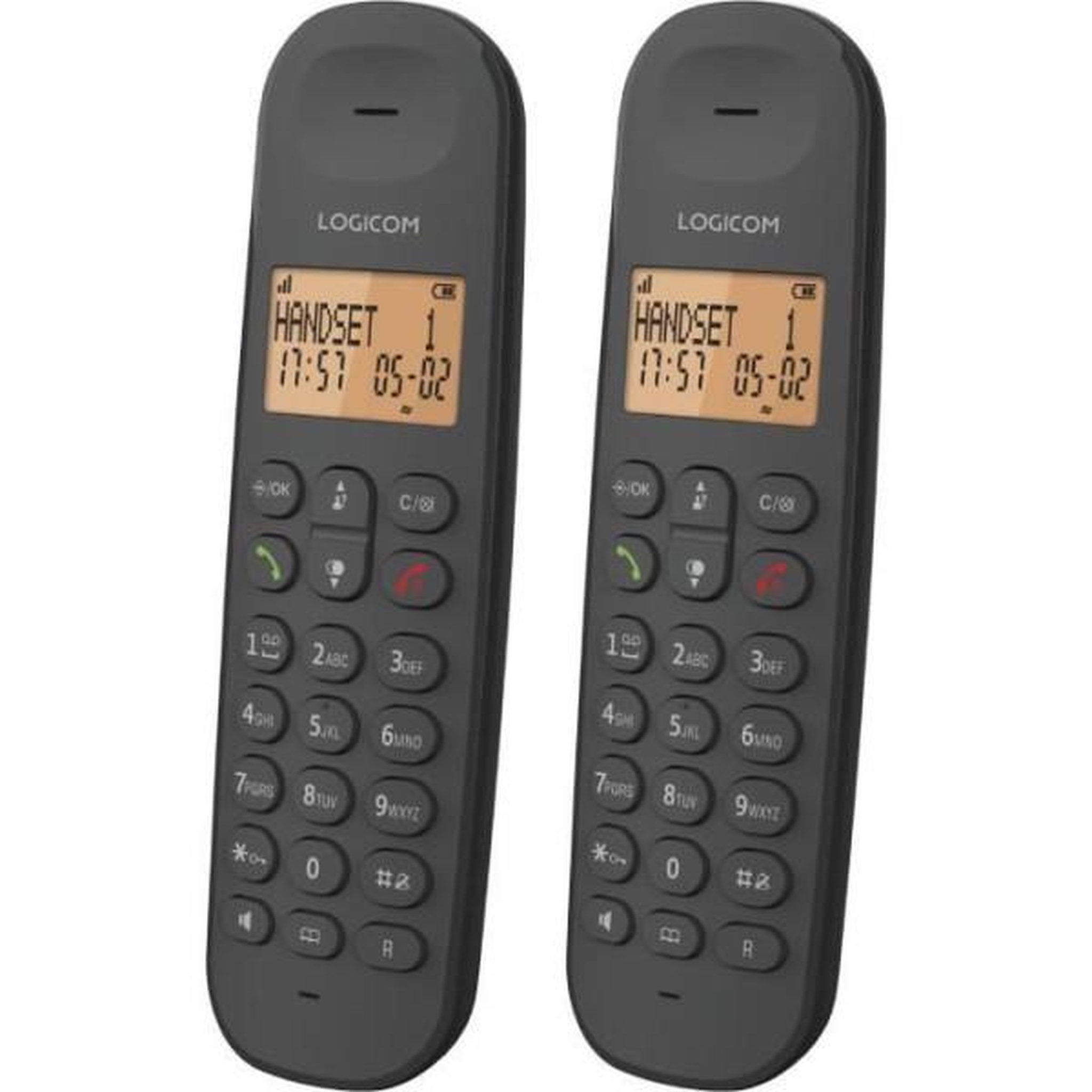 Voir la diapositive 3 : Logicom Téléphone fixe sans fil - LOGICOM - DECT ILOA 255T DUO - Noir - Avec répondeur