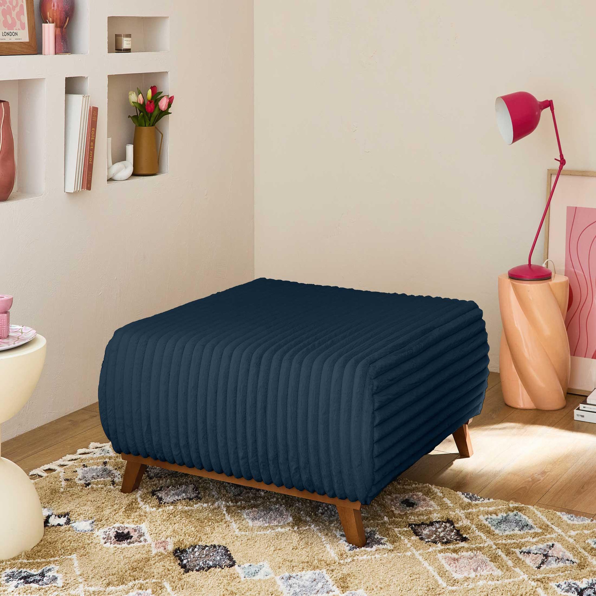 Voir la diapositive 5 : BEST MOBILIER Cristal - pouf modulable - 95 cm - en fausse fourrure côtelée