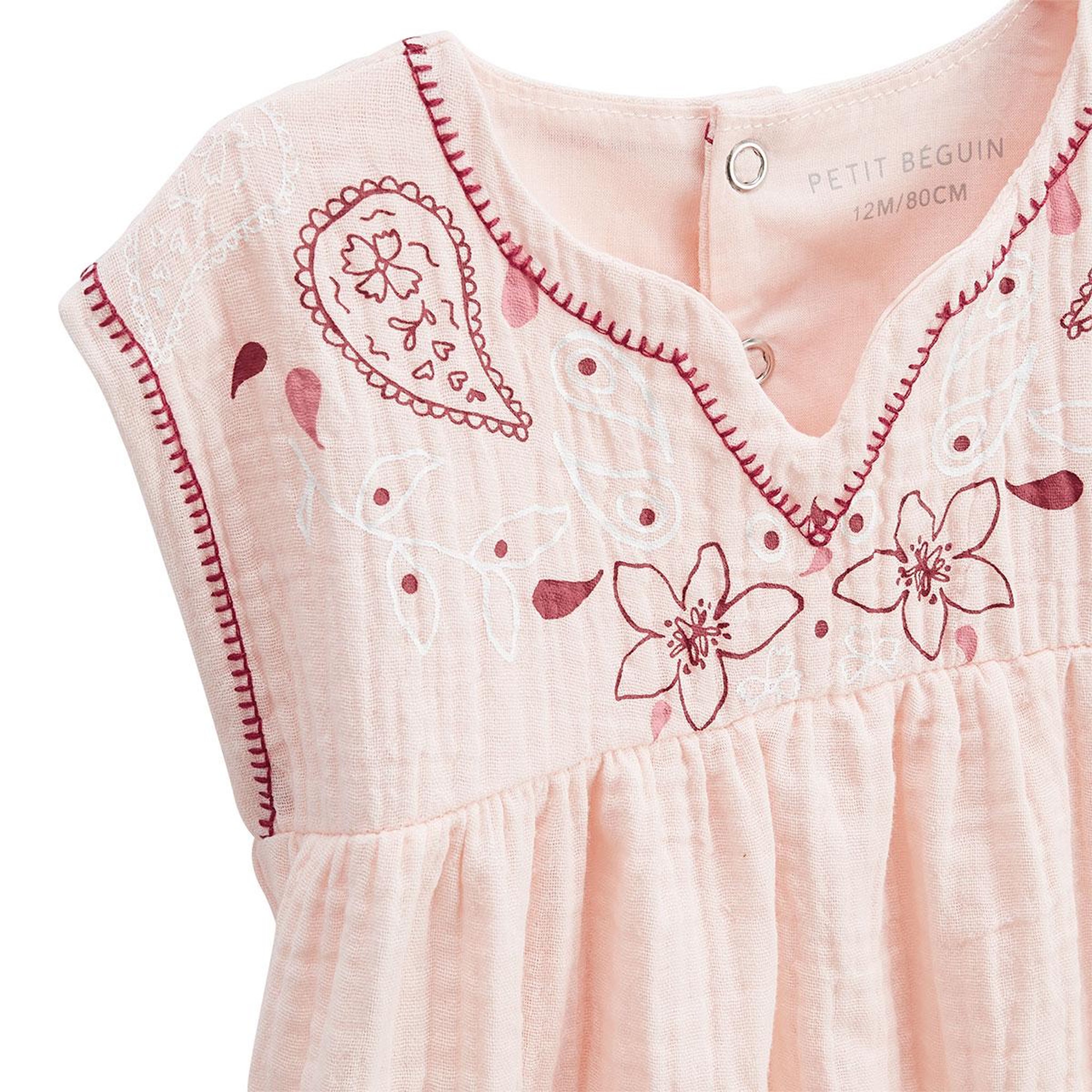 Voir la diapositive 3 : Petit Béguin Blouse enfant en gaze de coton arizona