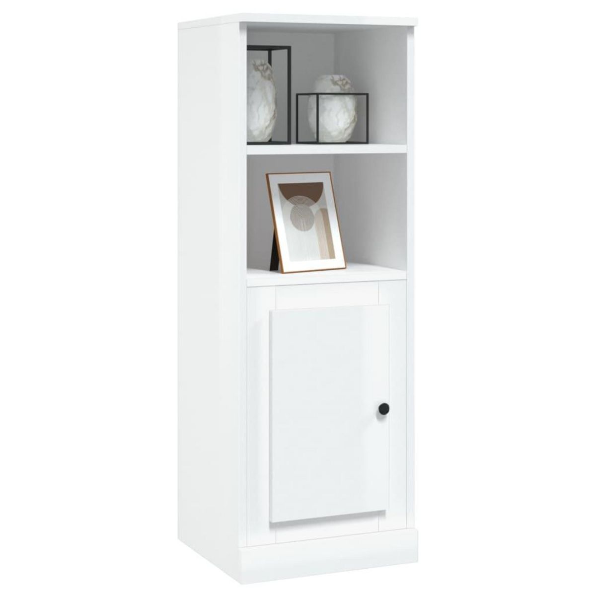 VIDAXL Buffet haut blanc brillant 36x35,5x103,5 cm bois d'ingenierie