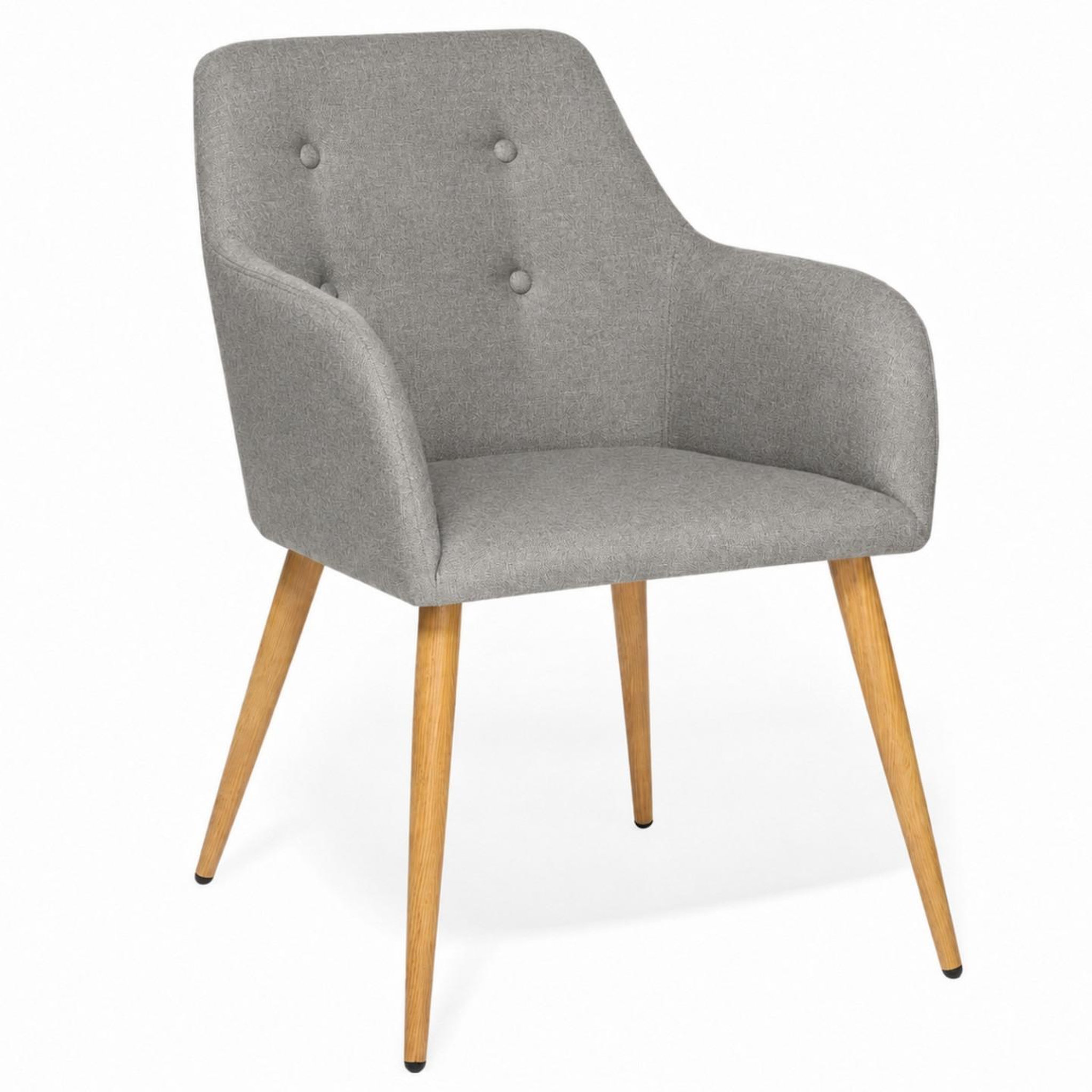 Voir la diapositive 4 : ID MARKET Lot de 2 chaises de salle à manger scandinaves, fauteuils de table dania gris