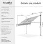 Voir la diapositive 6 : tectake Store à pince sans perçage avec manivelle gris clair 250 x 180 cm