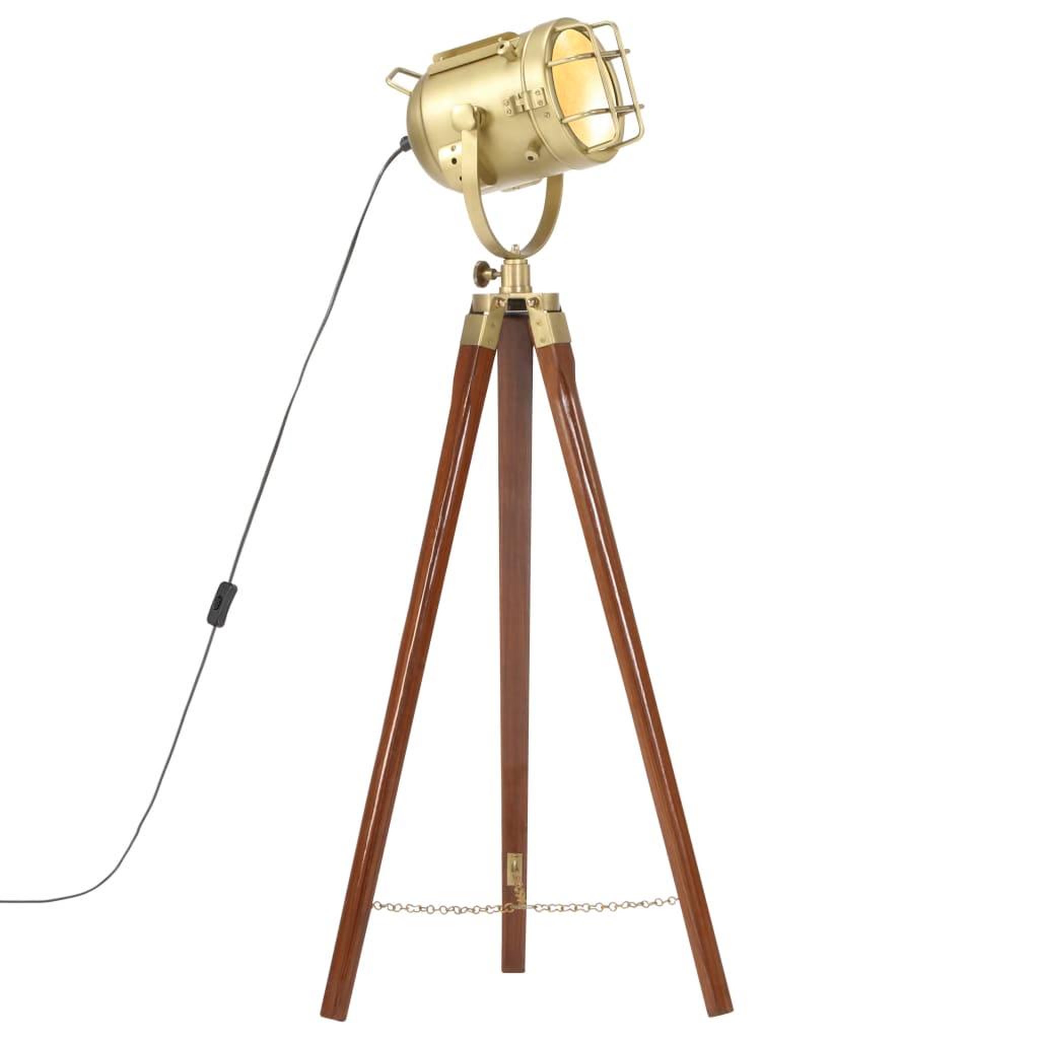 Voir la diapositive 1 : VIDAXL Lampadaire a trepied bois de manguier massif 97 cm