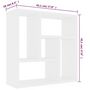 Voir la diapositive 6 : VIDAXL Etagere murale Blanc 45,1x16x45,1 cm Bois d'ingenierie