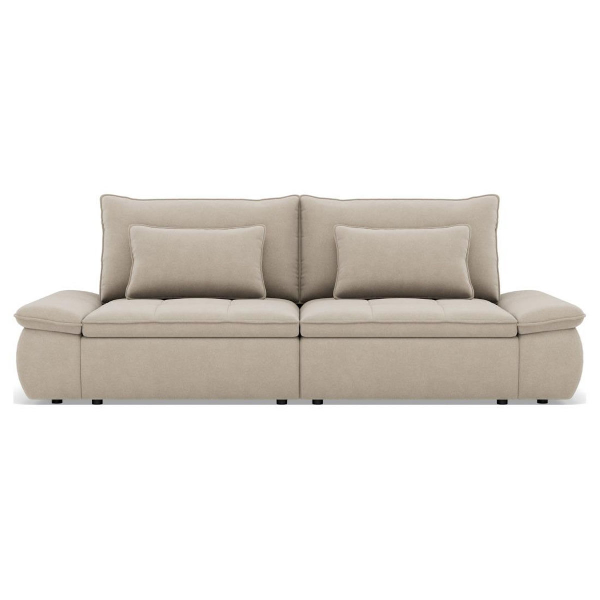 LISA DESIGN Elvona - canapé droit 3 places convertible avec coffre en tissu texturé