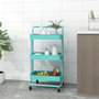 Voir la diapositive 1 : VIDAXL Chariot de cuisine 3 niveaux Turquoise 42x35x85 cm Fer et ABS