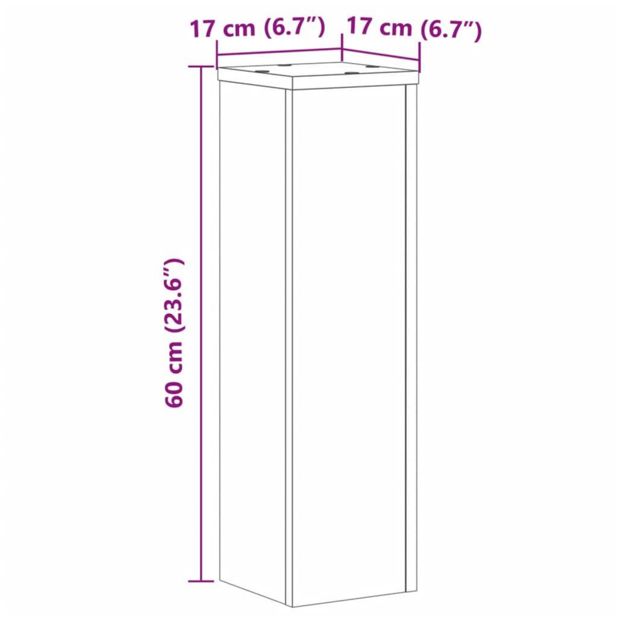 VIDAXL Supports pour plantes 2 pcs sonoma gris bois d'ingenierie