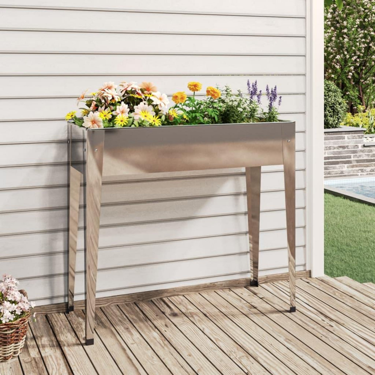 VIDAXL Jardiniere 100,5x40,5x90 cm Acier galvanise