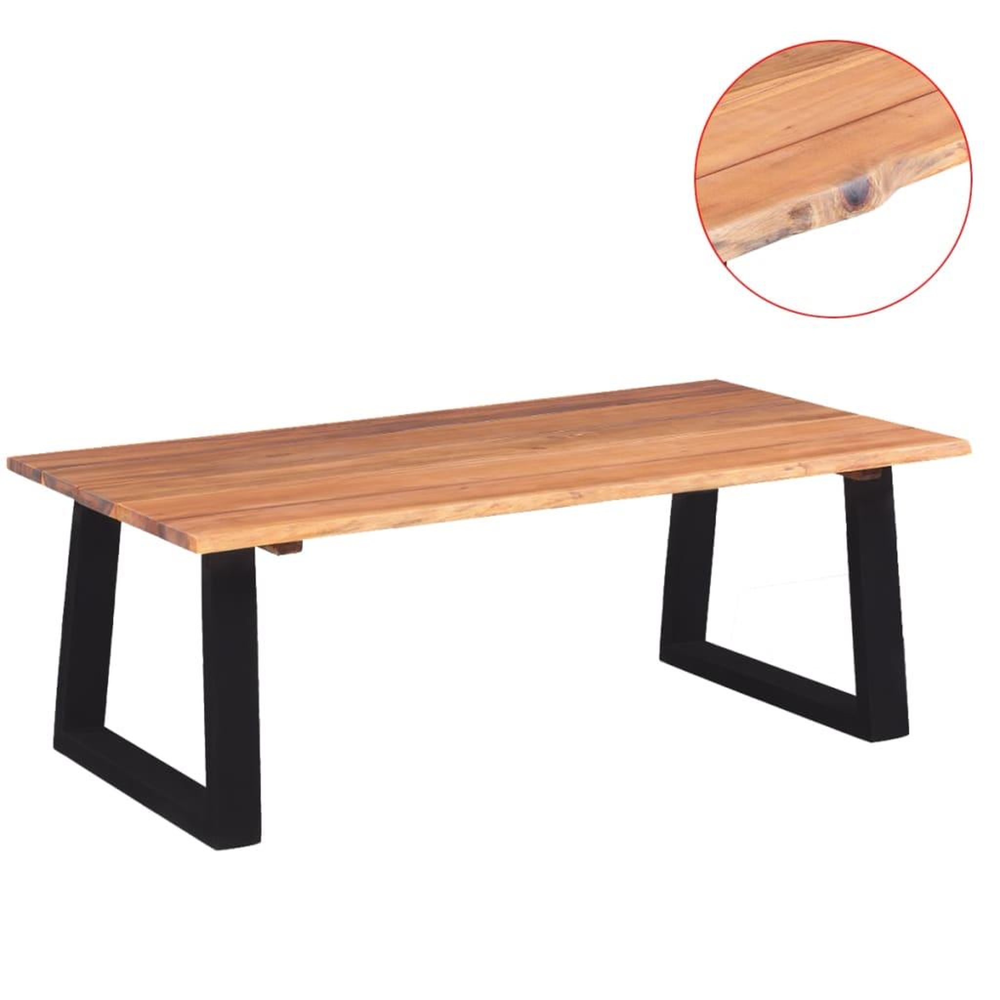 Voir la diapositive 2 : VIDAXL Table basse bois d'acacia massif 110x60x40 cm