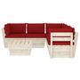 Voir la diapositive 3 : VIDAXL Salon de jardin palette 6 pcs avec coussins bois d'epicea