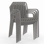 Voir la diapositive 5 : ID MARKET Lot de 4 chaises de jardin empilables BILBAO en polypropylène gris anthracite