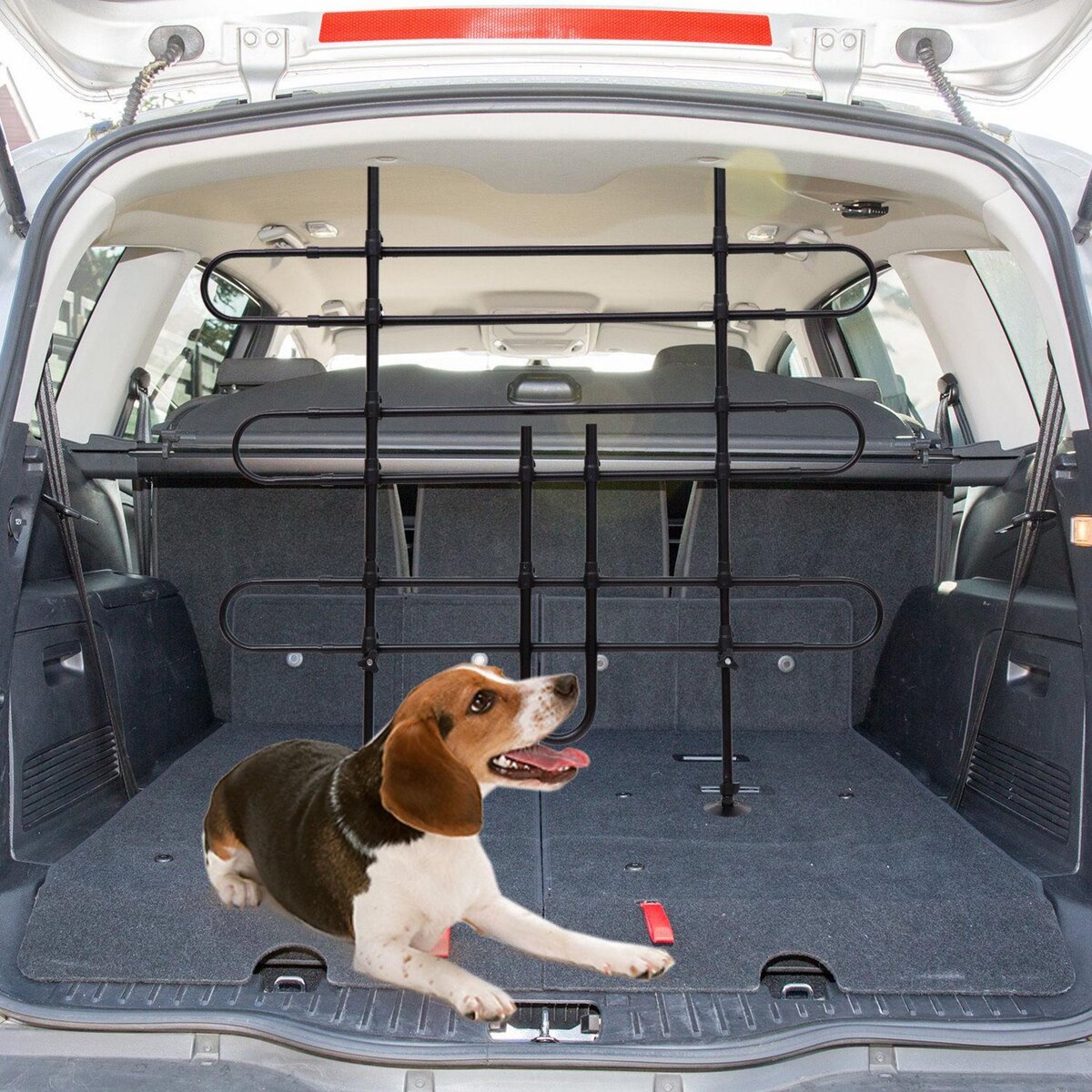 PAWHUT Grille de séparation extensible voiture barrière de sécurité barre réglable pour chien noir