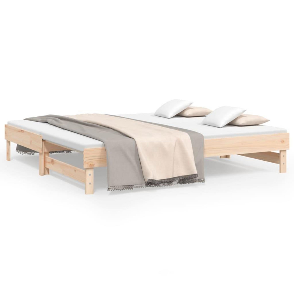 VIDAXL Lit coulissant 2x(75x190) cm Bois de pin massif