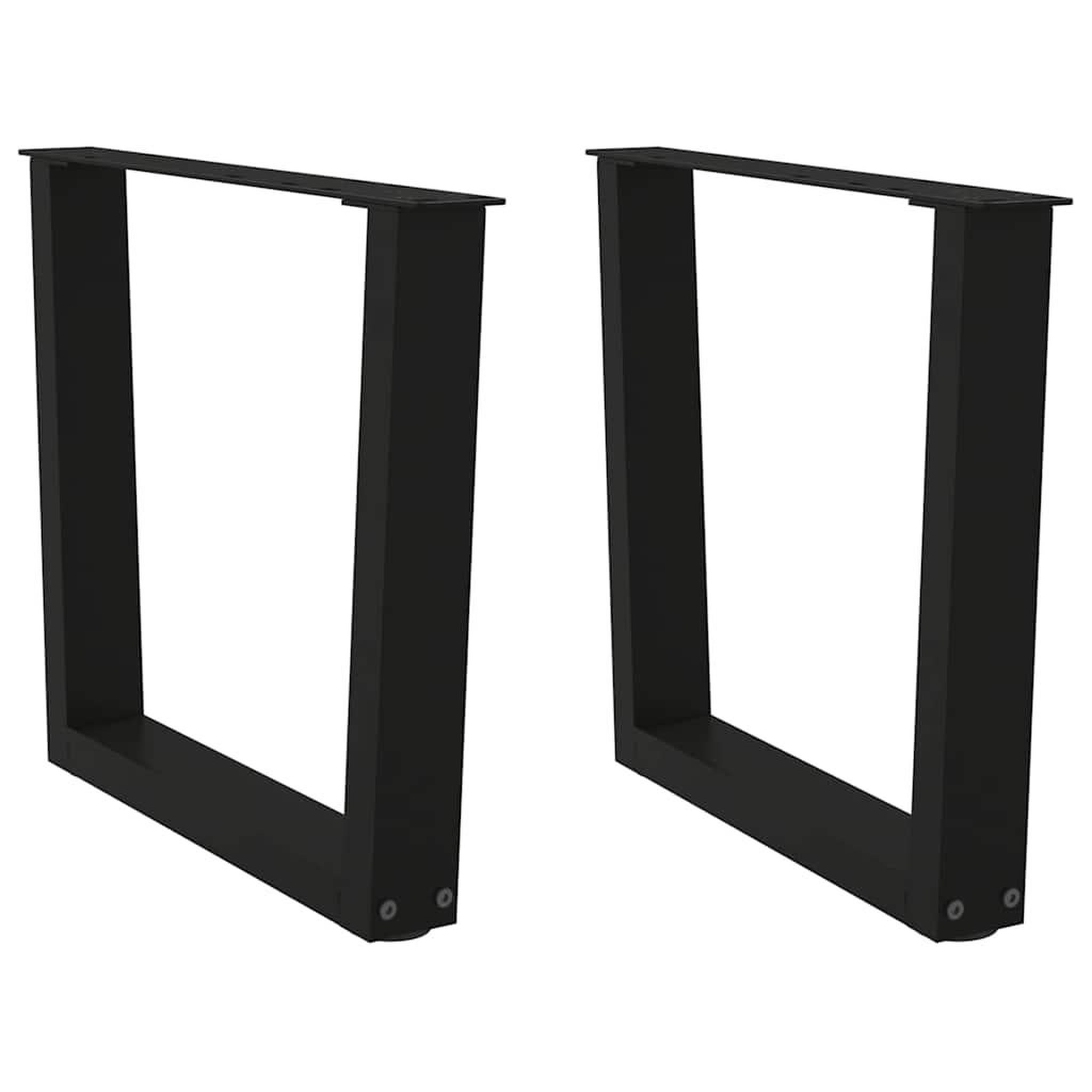 VIDAXL Pieds de table a manger forme V 2 pcs noir 60x(42-43,3)cm acier