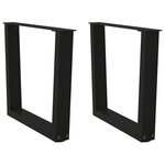 VIDAXL Pieds de table a manger forme V 2 pcs noir 60x(42-43,3)cm acier