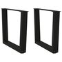 Voir la diapositive 1 : VIDAXL Pieds de table a manger forme V 2 pcs noir 60x(42-43,3)cm acier