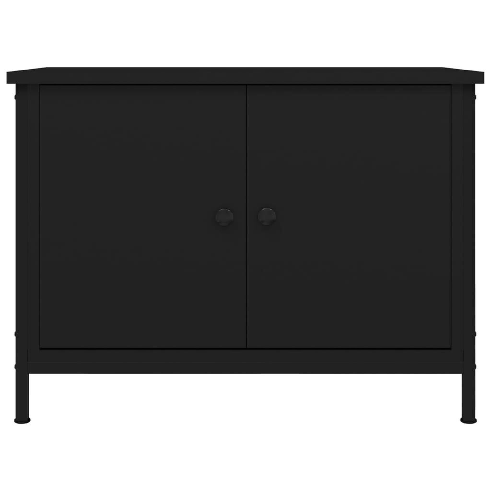 Voir la diapositive 5 : VIDAXL Meuble TV avec portes noir 60x35x45 cm bois d'ingenierie