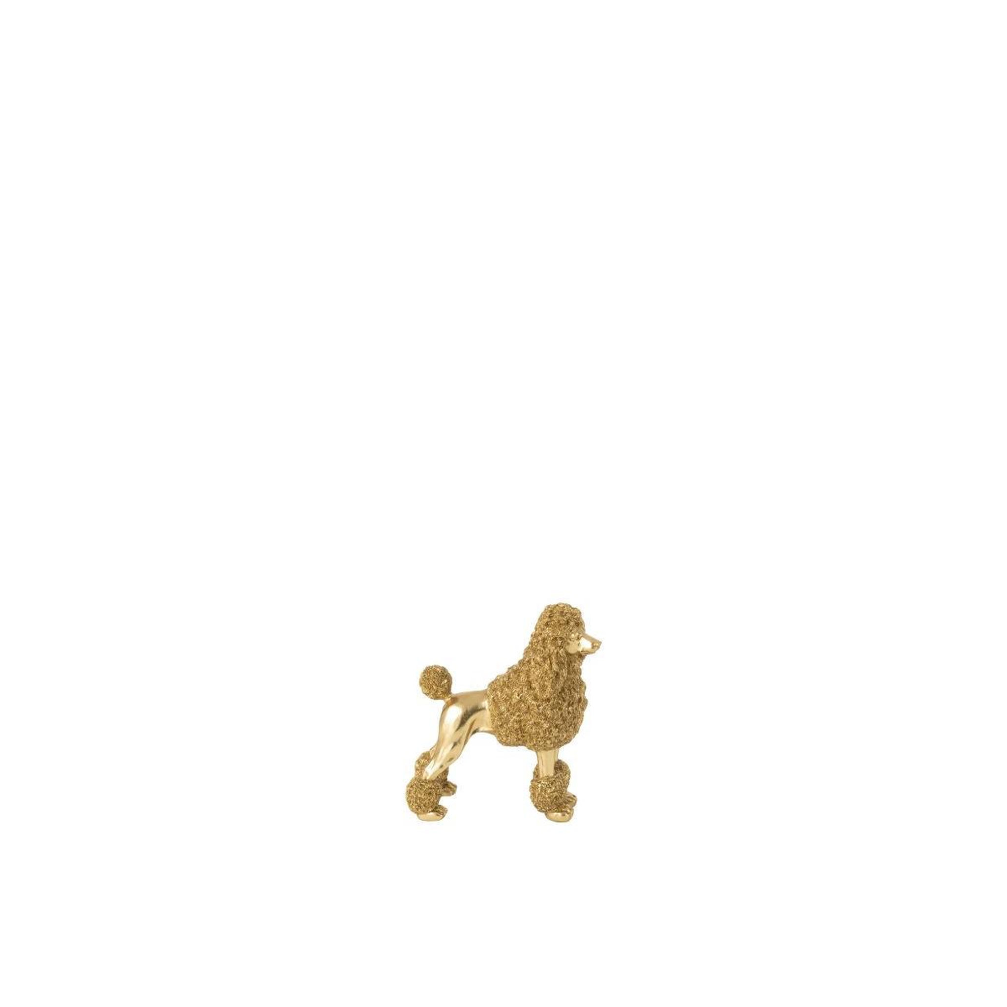 Voir la diapositive 2 : J-LINE Statuette caniche debout  trina  26cm doré