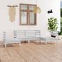 Voir la diapositive 1 : VIDAXL Salon de jardin 4 pcs Blanc Bois de pin massif