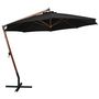 Voir la diapositive 2 : VIDAXL Parasol de jardin suspendu avec mat noir bois de sapin massif