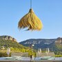 Voir la diapositive 3 : Lumisky Suspension d'extérieur nomade solaire MASAI Bois Jonc de mer D60 cm
