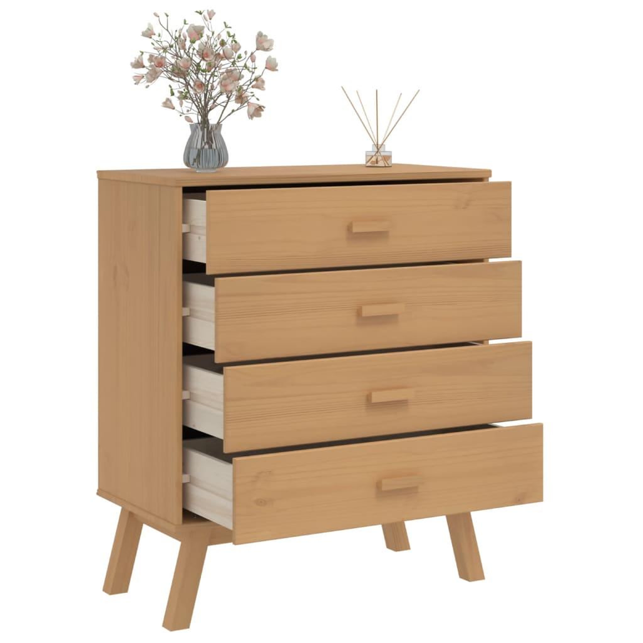 Voir la diapositive 5 : VIDAXL Armoire a tiroirs OLDEN marron bois de pin solide