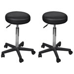 VIDAXL Tabourets de bureau lot de 2 Noir 35,5x84 cm Similicuir