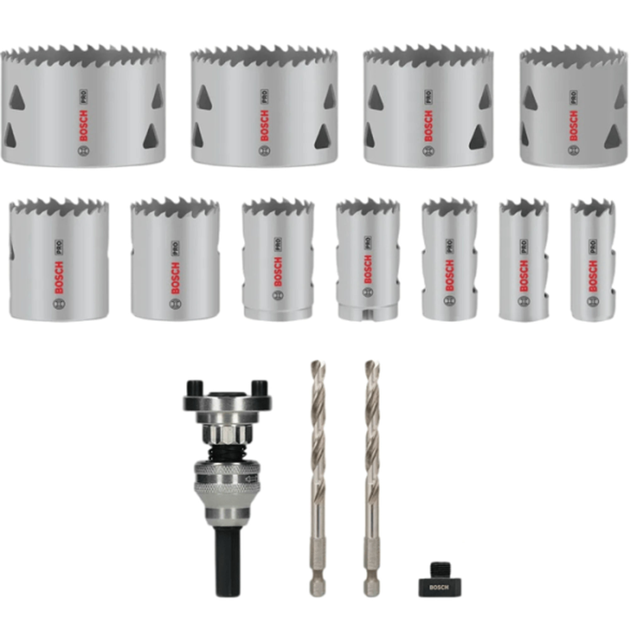 Voir la diapositive 3 : Bosch Professional Coffret de scies trépans bosch professional - pro multi material - 15pcs - 20 a 76mm - pour perceuses et visseuses