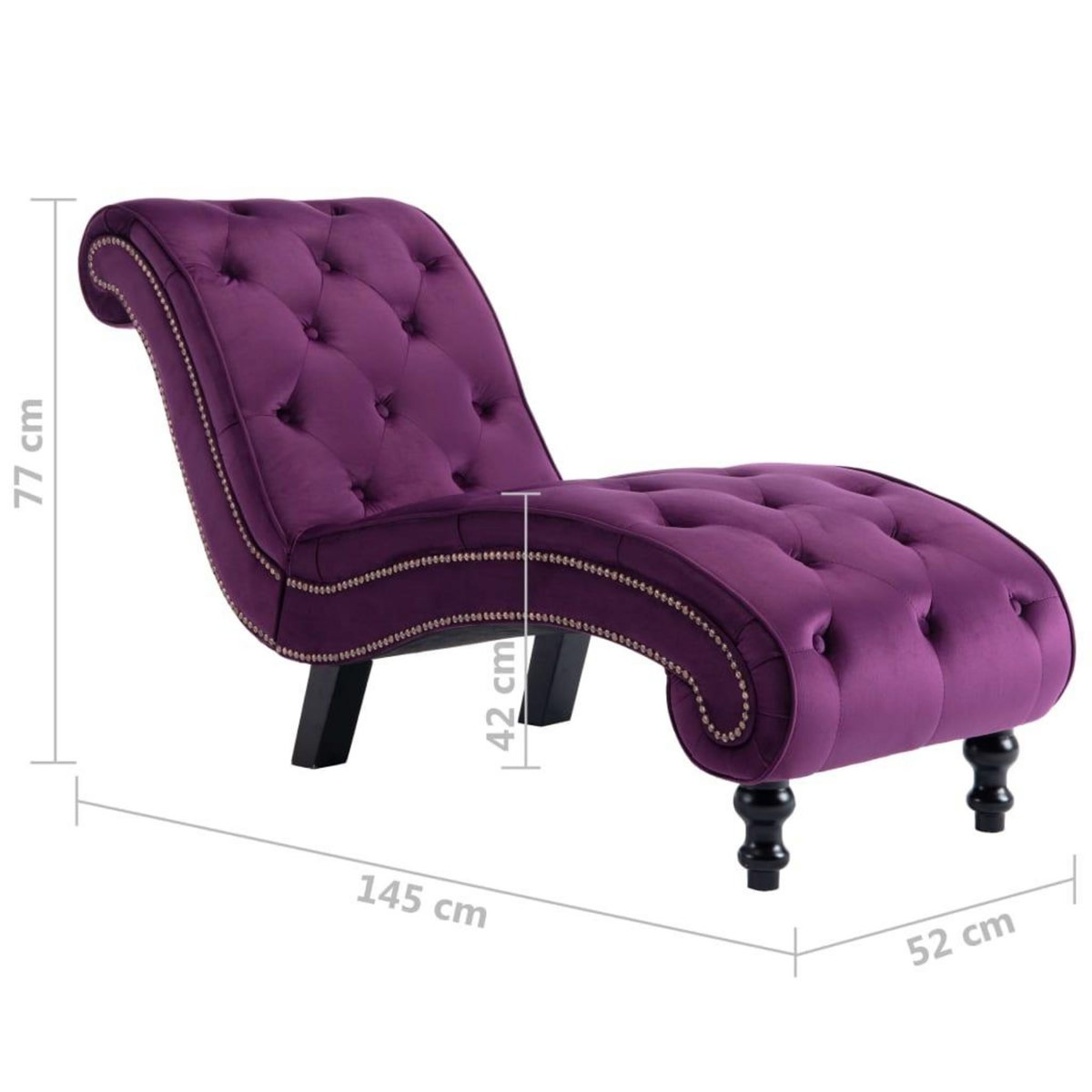 VIDAXL Chaise longue Velours Violet