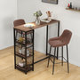 Voir la diapositive 2 : HOMCOM Table de bar 3 étagères style industriel acier noir aspect panneaux aspect bois