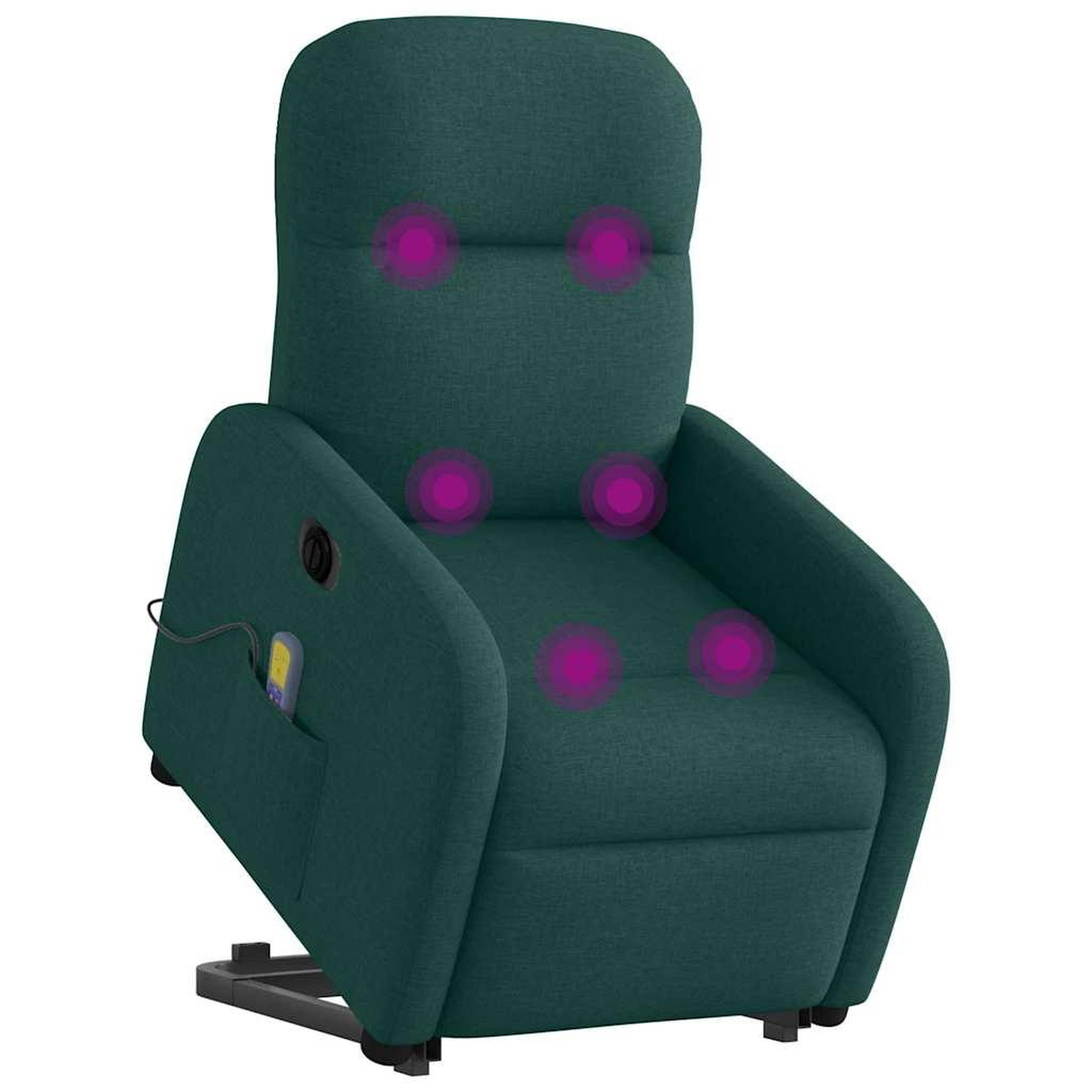 Voir la diapositive 3 : VIDAXL Fauteuil inclinable de massage electrique Vert fonce Tissu