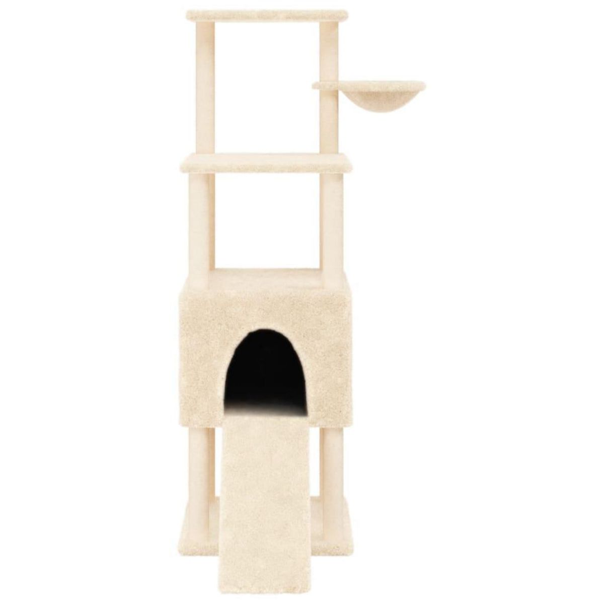 VIDAXL Arbre a chat avec griffoirs en sisal Creme 153 cm