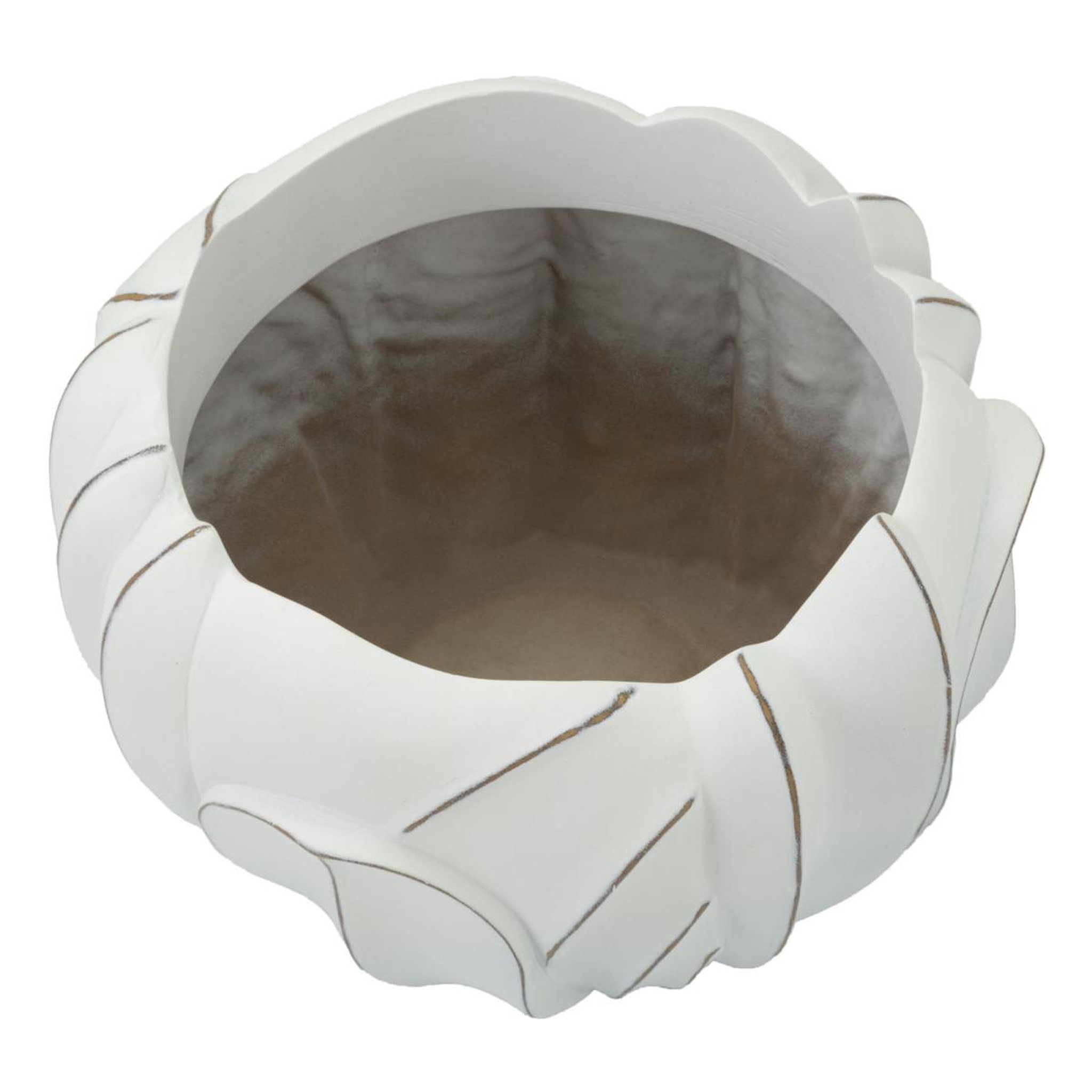 Voir la diapositive 2 : Paris Prix Cache-pot déco en résine  gardy  34cm blanc