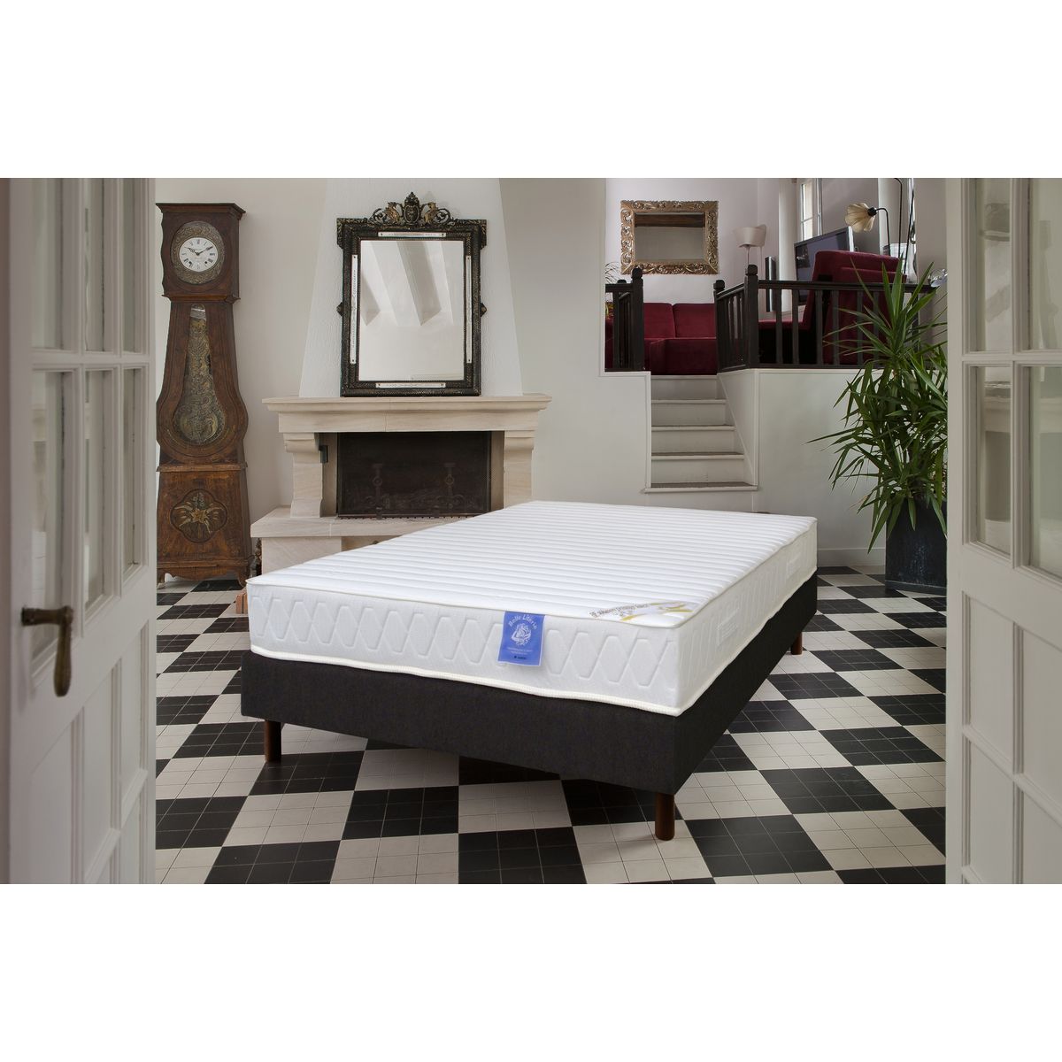 BELLE LITERIE BENOIST 140x190 cm : Matelas 100% latex SAMOA + sommier FEROE + 4 pieds