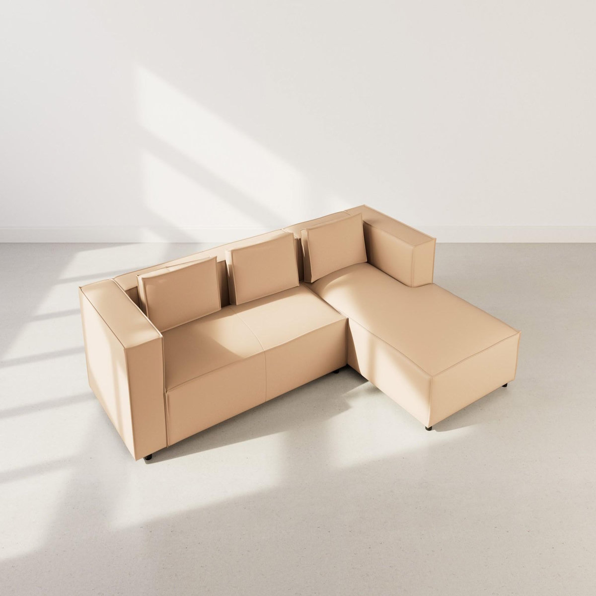 LISA DESIGN Stella - canapé d'angle droit 4 places en simili