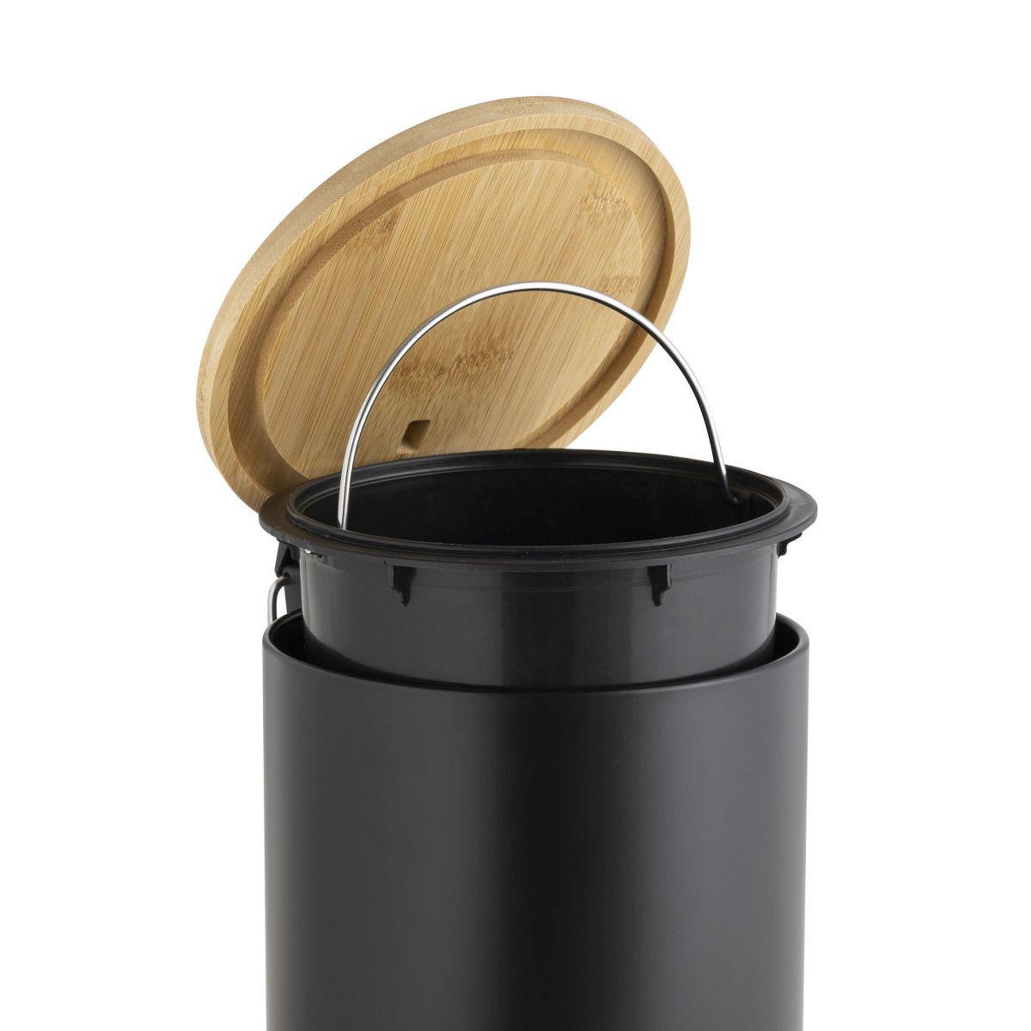 Voir la diapositive 5 : Douceur d'Intérieur Poubelle de salle de bain  mobelle  3l noir