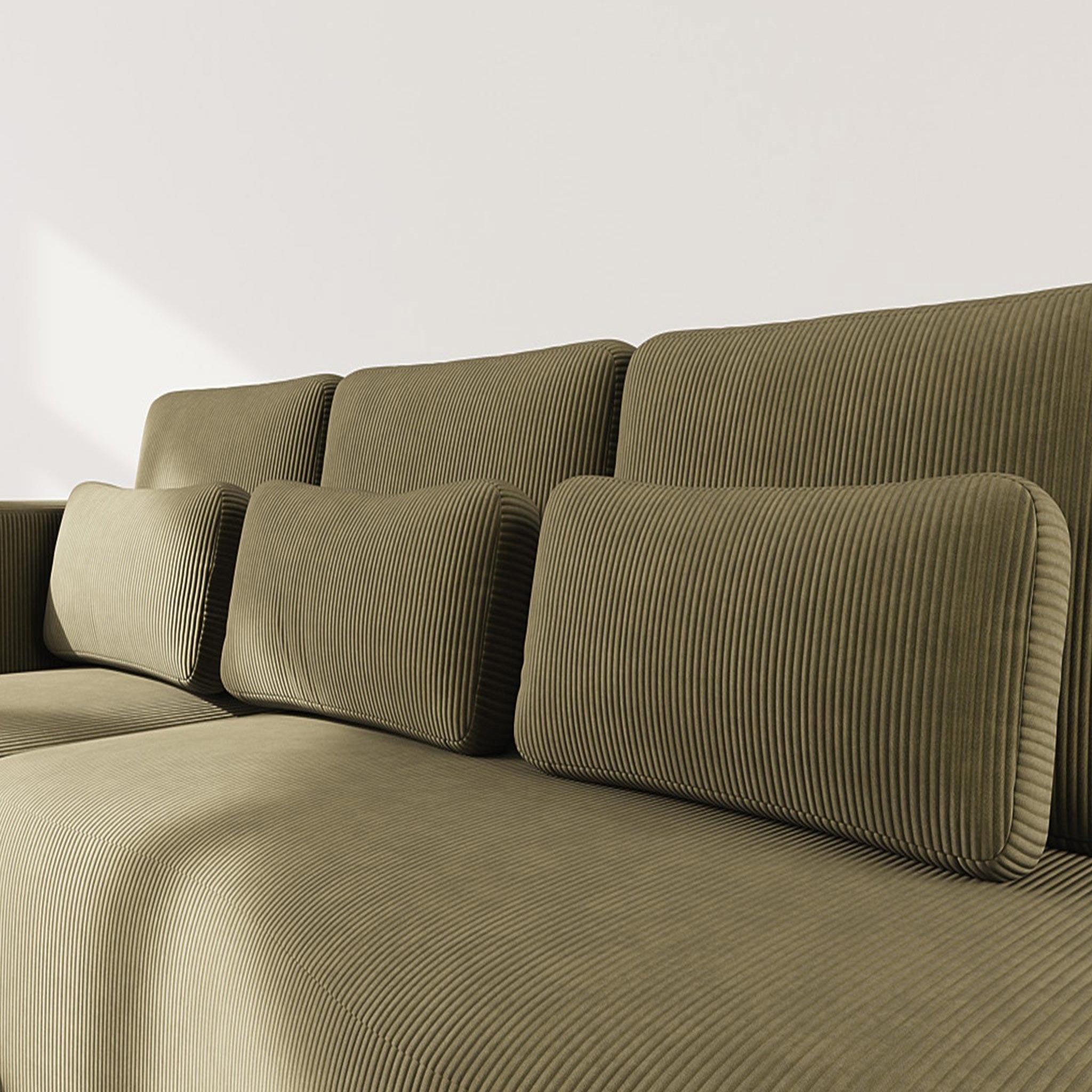 Voir la diapositive 4 : BEST MOBILIER Mahina - canapé d'angle gauche 4 places convertible avec coffre en velours côtelé