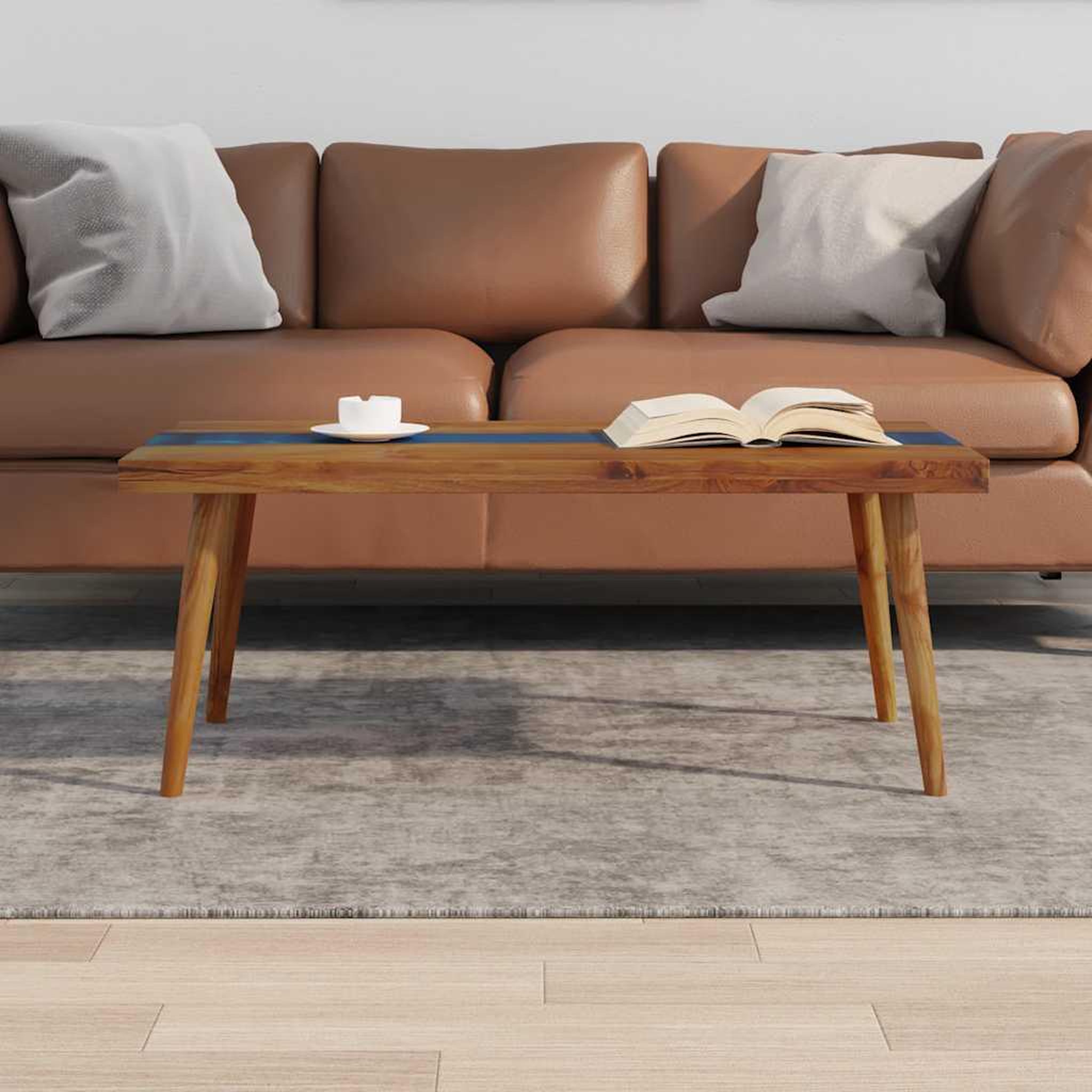 Voir la diapositive 3 : VIDAXL Table basse Teck Resine 100x50x40 cm