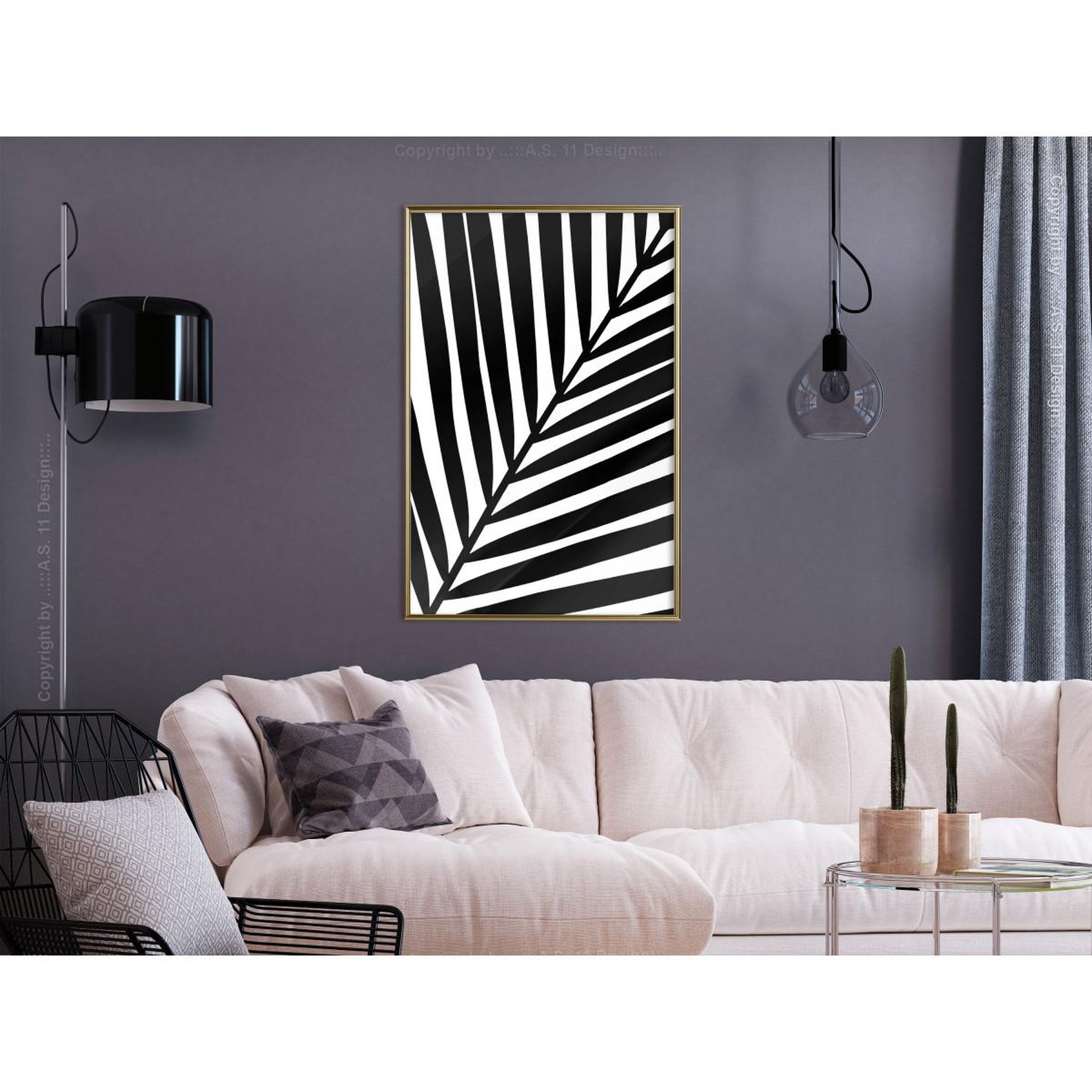Voir la diapositive 2 : Paris Prix Affiche murale encadrée  black palm