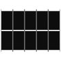 Voir la diapositive 3 : VIDAXL Cloison de separation 5 panneaux Noir 250x180 cm Tissu