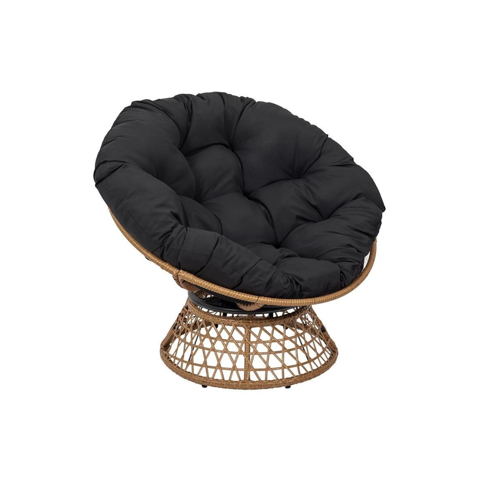 The Home Deco Factory Fauteuil design  cancun  96cm noir & naturel