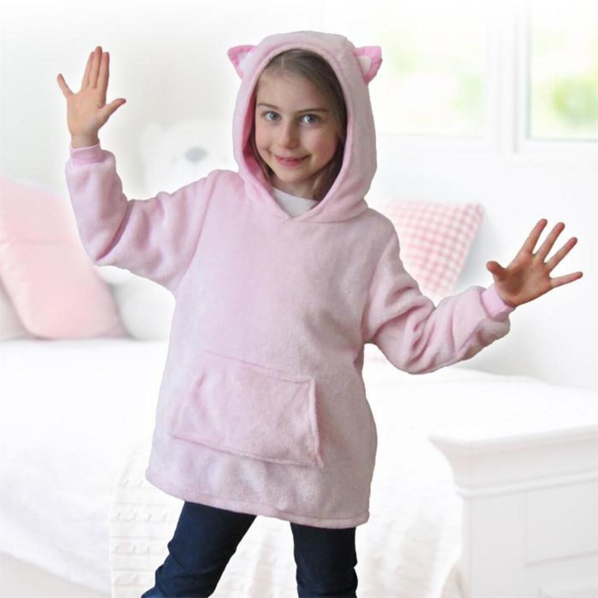 Paris Prix Sweat Pochon Peluche  Enfant  66cm Rose