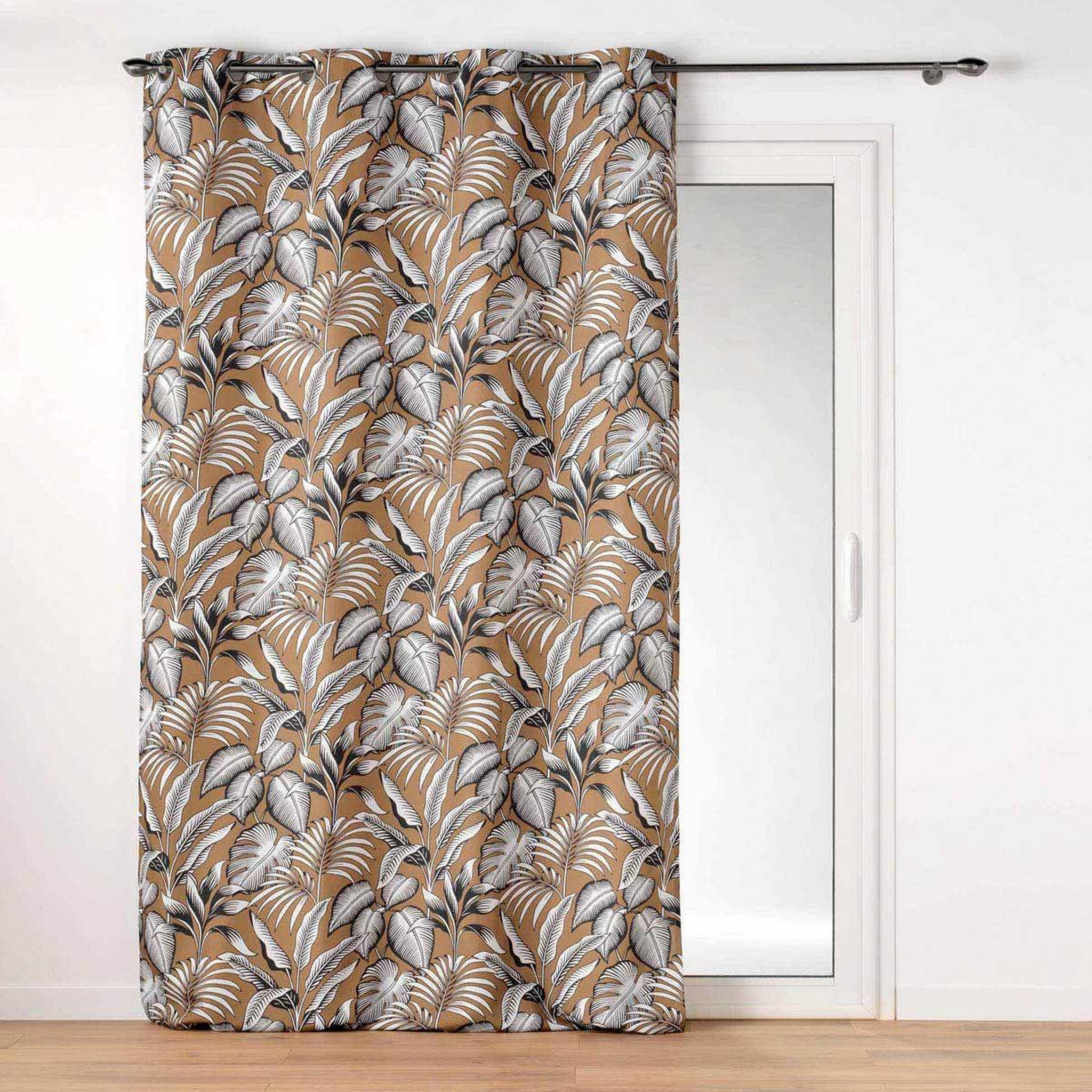 Voir la diapositive 1 : Douceur d'Intérieur Rideau à Œillets Imprimé  Cabana  140x260cm Camel